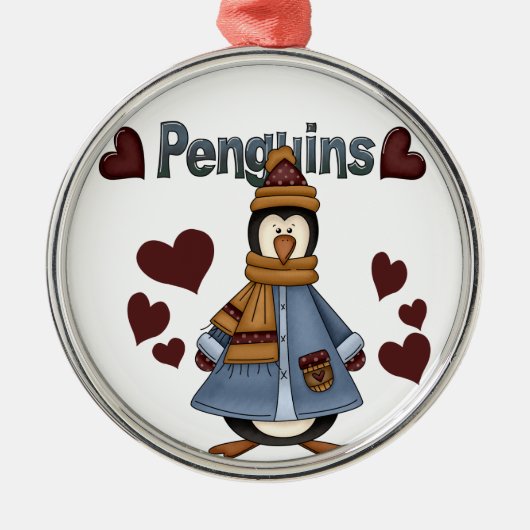 Penguin Heart Keepsake-Ornament Metalen Ornament (Voorkant)