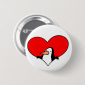 Penguin Heart-knop Ronde Button 5,7 Cm (Voorkant /achterkant)