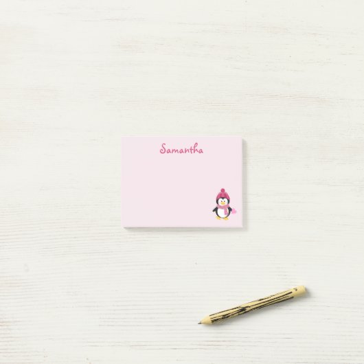 Penguin Heart Post-it® Notes (Op bureau)