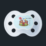 Penguin Hearts Blue Pacifier Happy Birthday Speen<br><div class="desc">Pacifier</div>