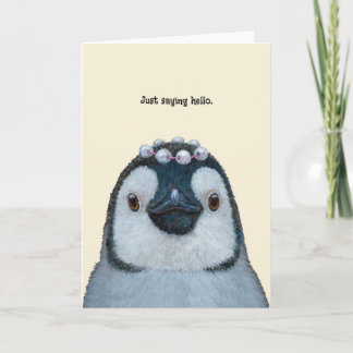 penguin hello card kaart