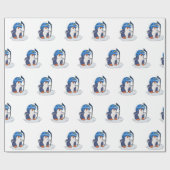 Penguin hockey | achtergrondkleur kiezen cadeaupapier (Vlak)