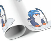 Penguin hockey | achtergrondkleur kiezen cadeaupapier (Rol Hoek)