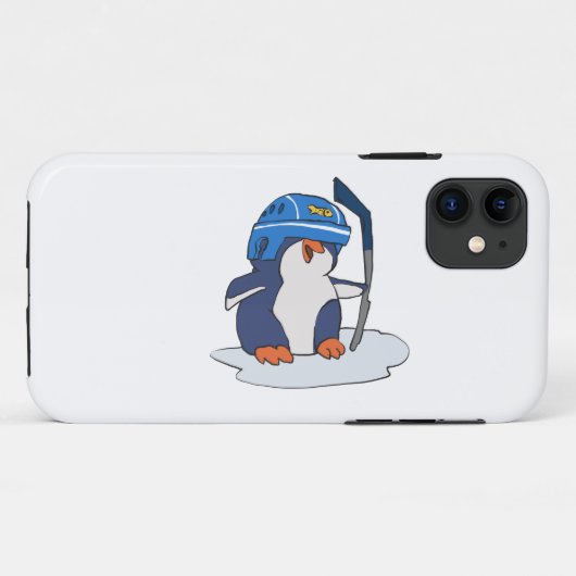 Penguin hockey | achtergrondkleur kiezen Case-Mate iPhone case (Achterkant (horizontaal))