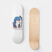 Penguin hockey | achtergrondkleur kiezen persoonlijk skateboard (Voorkant)