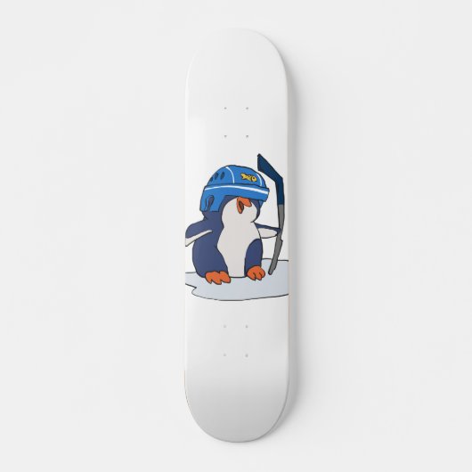 Penguin hockey | achtergrondkleur kiezen persoonlijk skateboard (Voorkant)