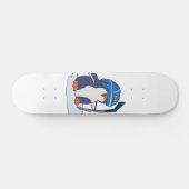 Penguin hockey | achtergrondkleur kiezen persoonlijk skateboard (Horizontaal)