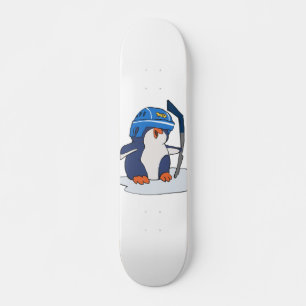 Penguin hockey   achtergrondkleur kiezen persoonlijk skateboard