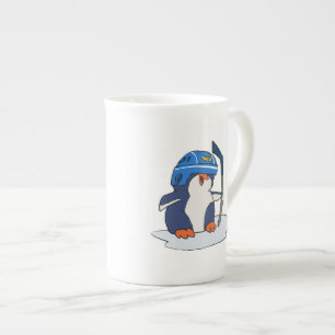 Penguin hockey achtergrondkleur kiezen porselein kop