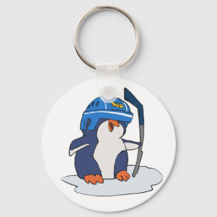 Penguin hockey   achtergrondkleur kiezen sleutelhanger