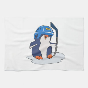 Penguin hockey   achtergrondkleur kiezen theedoek