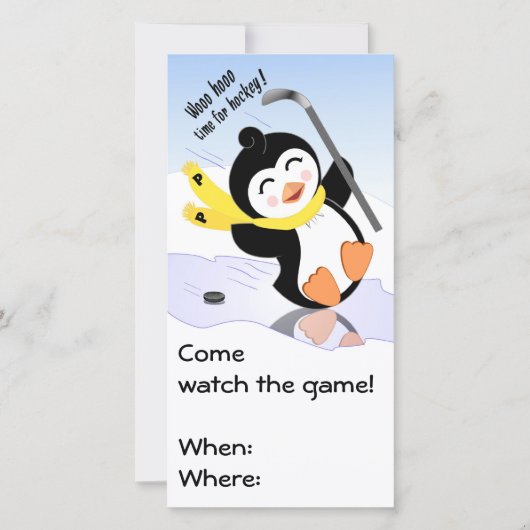 Penguin Hockey Invitation (Voorkant)
