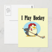 Penguin Hockey Tshirts en Gifts Briefkaart (Voorkant / Achterkant)