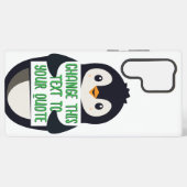 Penguin holding a sign with custom message samsung galaxy hoesje (Achterkant horizontaal)