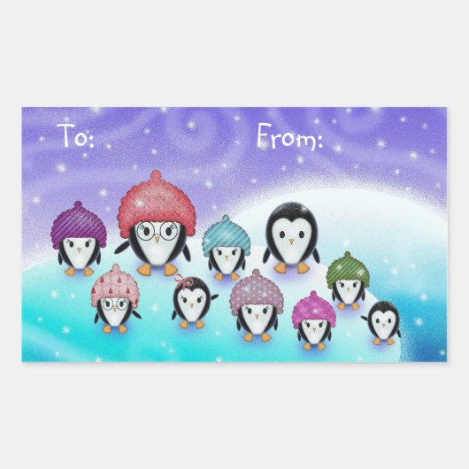 Penguin Holiday Gift Labels (Voorkant)