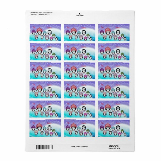 Penguin Holiday Gift Labels (Full Sheet)