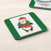 Penguin Holiday - Kinder kunst voor CHOC Bier Onderzetter (Linkerzijde)