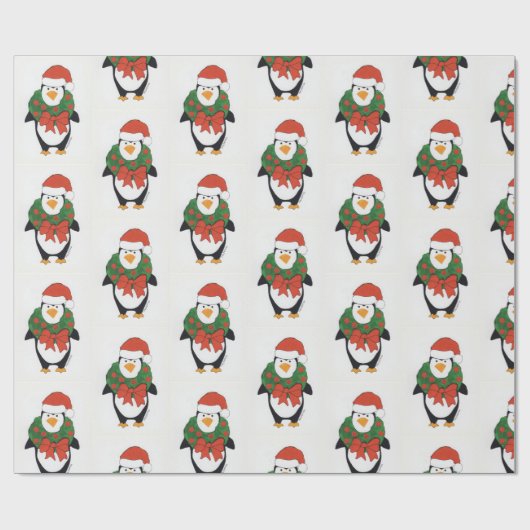 Penguin Holiday - Kinder kunst voor CHOC Cadeaupapier (Vlak)