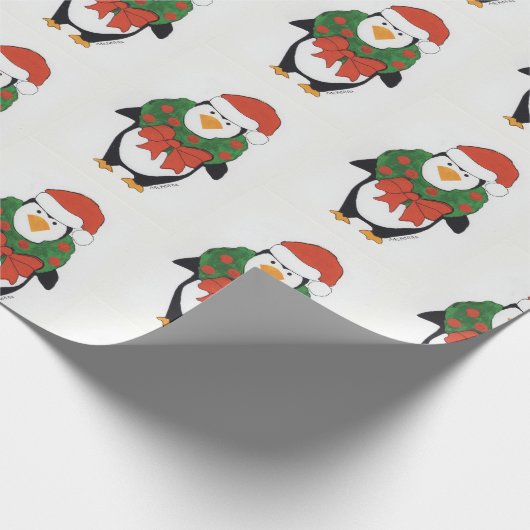 Penguin Holiday - Kinder kunst voor CHOC Cadeaupapier (Hoek)