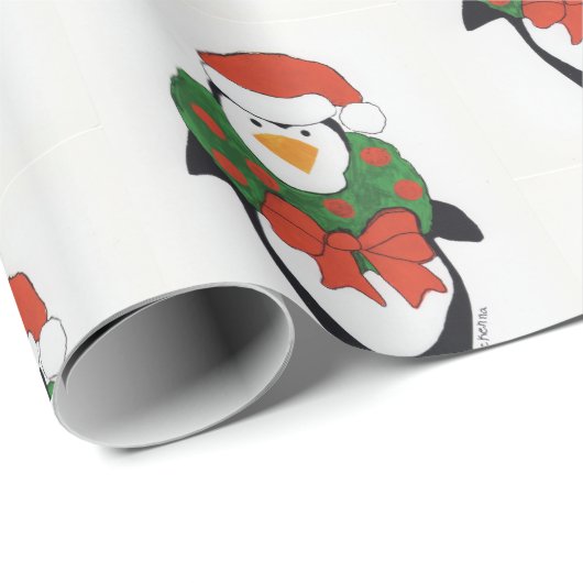 Penguin Holiday - Kinder kunst voor CHOC Cadeaupapier (Rol Hoek)