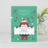 Penguin Holiday Moved Wenskaart Feestdagenkaart (Staand voorkant)