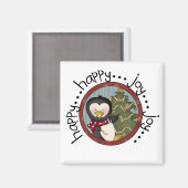 Penguin Holiday T-shirts en cadeautjes Magneet (Voorkant / Achterkant)