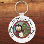 Penguin Holiday T-shirts en cadeautjes Sleutelhanger (Voorkant)