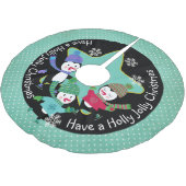 Penguin Holly Jolly 4 Holiday Tree Skirt Kerstboom Rok (Gekanteld)