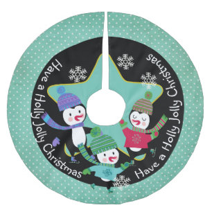 Penguin Holly Jolly 4 Holiday Tree Skirt Kerstboom Rok