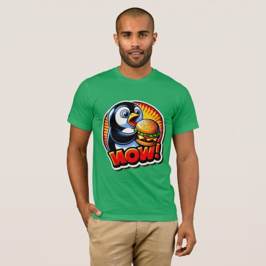 PENGUIN HOUDT VAN CHEESEBURGER 3 T-SHIRT (Voorkant volledig)