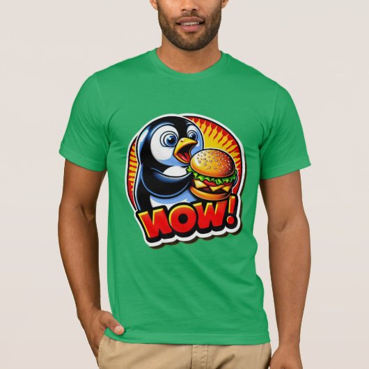PENGUIN HOUDT VAN CHEESEBURGER 3 T-SHIRT (Voorkant)