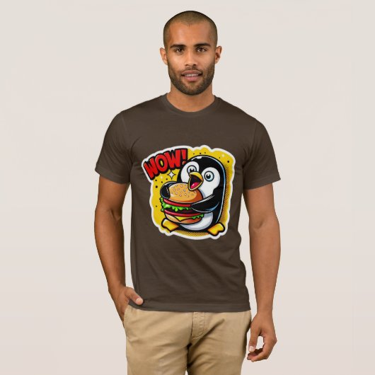 PENGUIN HOUDT VAN CHEESEBURGER 4 T-SHIRT (Voorkant volledig)