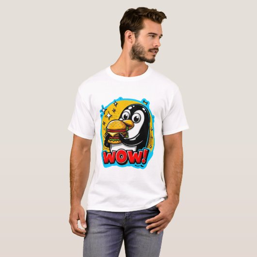PENGUIN HOUDT VAN CHEESEBURGER 7 T-SHIRT (Voorkant volledig)
