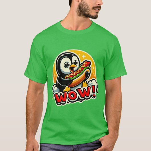PENGUIN HOUDT VAN HOT DOG 3 T-SHIRT (Voorkant)