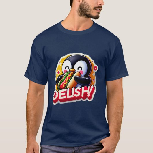 PENGUIN HOUDT VAN HOTDOG 2 T-SHIRT (Voorkant)
