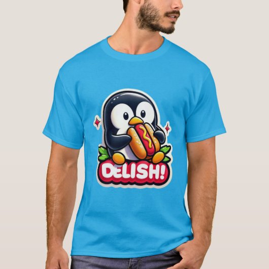 PENGUIN HOUDT VAN HOTDOG 4 T-SHIRT (Voorkant)