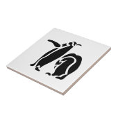 Penguin houtengravering tegeltje (Zijkant)
