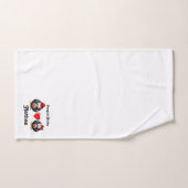 Penguin Hubby Schattig Mate Red Heart Pet Bad Handdoek (Handdoek)