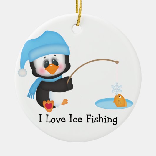 Penguin Ice Gevist Keramisch Ornament (Voorkant)