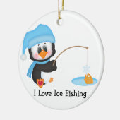 Penguin Ice Gevist Keramisch Ornament (Links)