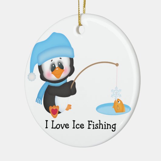Penguin Ice Gevist Keramisch Ornament (Links)