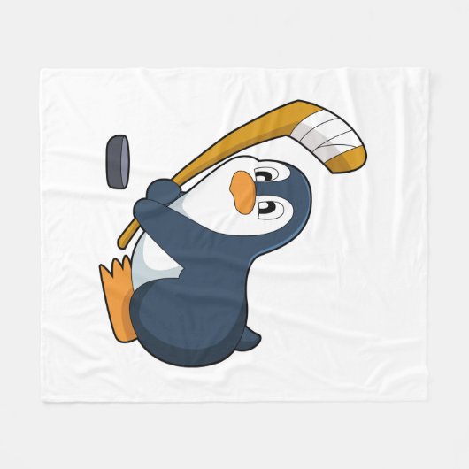 Penguin Ice hockey Ice hockey stick Fleece Deken (Voorkant (Horizontaal))