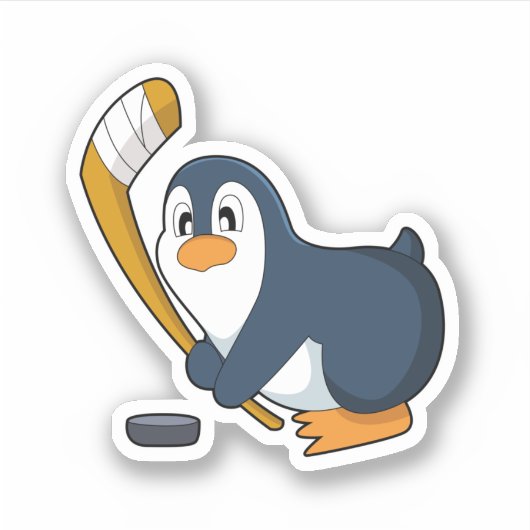 Penguin Ice hockey Ice hockey stick Sticker (Voorkant)