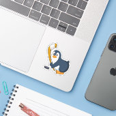 Penguin Ice hockey Ice hockey stick Sticker (Laptop met iPhone)
