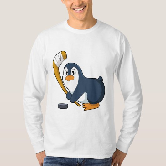 Penguin Ice hockey Ice hockey stick T-shirt (Voorkant)
