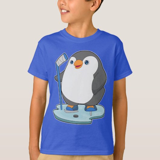 Penguin Ice hockey Ice hockey stick T-shirt (Voorkant)