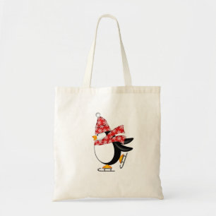 Penguin Ice Skade met Pet en Scarf Bag Tote Bag