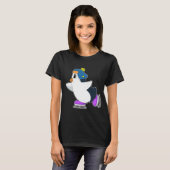 Penguin Ice skating Ice schaatsen T-shirt (Voorkant volledig)