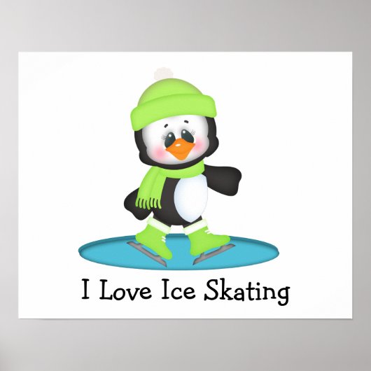 Penguin Ice Skating Poster (Voorkant)