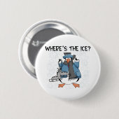 Penguin Ice Skating Ronde Button 5,7 Cm (Voorkant /achterkant)